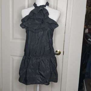 🤯3/$12 R.J. Story Gray Ruffle Halter Top Sz S NWT